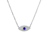 925 Silver Evil Eye Pendant Necklace Zircon Collier For Women Jewelry