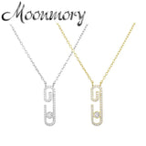 925 Silver Zircon Pendant Women Necklace Crystal Chain Collier Jewelry