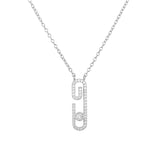 925 Silver Zircon Pendant Women Necklace Crystal Chain Collier Jewelry