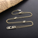 925 Silver Zircon Pendant Women Necklace Crystal Chain Collier Jewelry