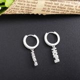 925 Silver HOPE DREAM LOVE Pendant Earrings CZ Crystal Piercing Pop Jewelry
