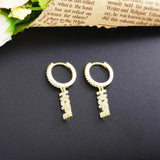 925 Silver HOPE DREAM LOVE Pendant Earrings CZ Crystal Piercing Pop Jewelry