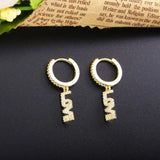 925 Silver HOPE DREAM LOVE Pendant Earrings CZ Crystal Piercing Pop Jewelry