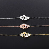 925 Silver Handcuff Fine Chain Bracelet Women Zircon Stone Jewelry