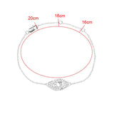 925 Silver Handcuff Fine Chain Bracelet Women Zircon Stone Jewelry