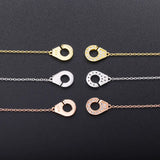 925 Silver Handcuff Fine Chain Bracelet Women Zircon Stone Jewelry