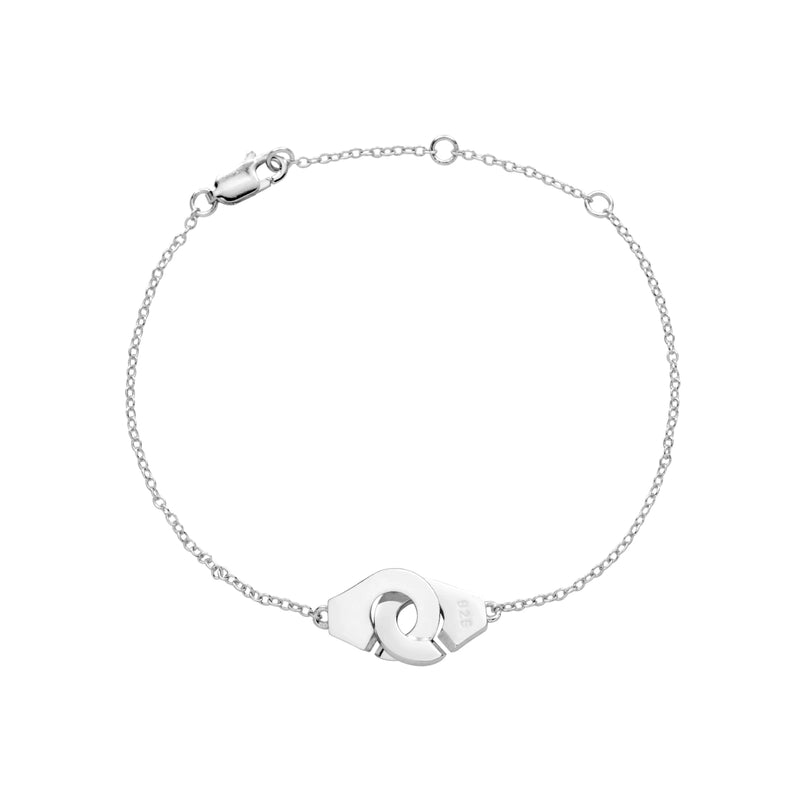 925 Silver Handcuff Fine Chain Bracelet Women Zircon Stone Jewelry