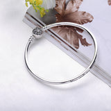 925 Silver Heart Snowflake Bangle Bracelet Women DIY Bead Jewelry Christmas