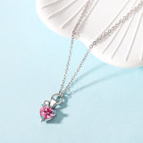 925 Silver Heart Turquoise Pendant Birthstone Necklace Women's Gift