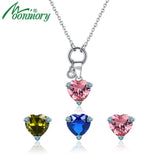 925 Silver Heart Turquoise Pendant Birthstone Necklace Women's Gift