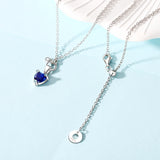 925 Silver Heart Turquoise Pendant Birthstone Necklace Women's Gift