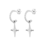 925 Silver Hip Hop Cross Dangle Earrings Punk Rock Style Jewelry
