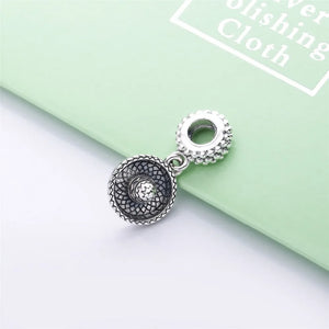 925 Sterling Silver Women's Sombrero Dangle Charm for Bracelet Jewelry
