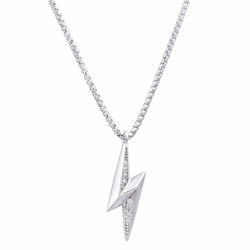 925 Silver Lightning Pendant Necklace for Women with Box Chain