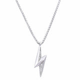 925 Silver Lightning Pendant Necklace for Women with Box Chain