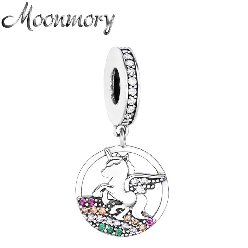 925 Silver A Horse Pendant DIY Bracelet CZ Charms