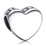 925 Silver Love Heart Bead Charms Bracelet Motherday's Gift