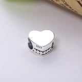 925 Silver Love Heart Bead Charms Bracelet Motherday's Gift