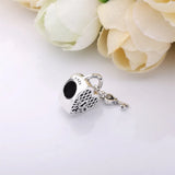 925 Silver Love You Lock Dangle Pendant Beads for Bracelet