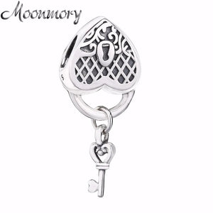 925 Silver Love You Lock Dangle Pendant Beads for Bracelet