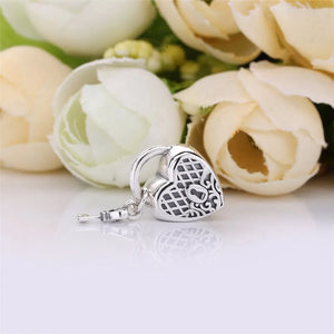 925 Silver Love You Lock Dangle Pendant Beads for Bracelet