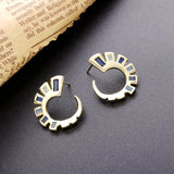 925 Silver Zircon Sun Stud Earrings Crystal Snail Round Jewelry