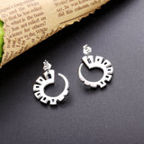925 Silver Zircon Sun Stud Earrings Crystal Snail Round Jewelry