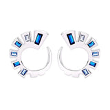 925 Silver Zircon Sun Stud Earrings Crystal Snail Round Jewelry