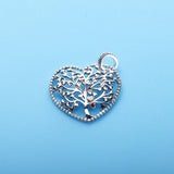 925 Silver Heart Family Tree Pendant Choker Necklace for Women