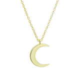 925 Silver Moon Pendant Necklace Long Chain for Women