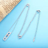 925 Silver Necklace Pendant Women Zircon Wedding Neck Chains