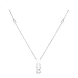 925 Silver Necklace Pendant Women Zircon Wedding Neck Chains