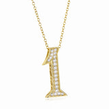 925 Silver Number 0-9 Pendant Necklace Crystal Letter Long Necklace