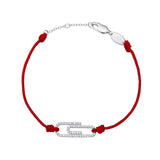 925 Silver Red Rope Bracelet with Crystal for Women
