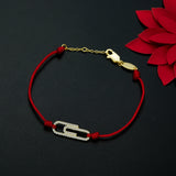 925 Silver Red Rope Bracelet with Crystal for Women