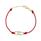 925 Silver Red Rope Bracelet with Crystal for Women