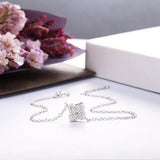 925 Silver Pave Love Knot Bracelet Crystal Zircon Chain Jewelry