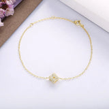 925 Silver Pave Love Knot Bracelet Crystal Zircon Chain Jewelry