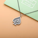 925 Silver Card Heart Pendant Necklace Vintage Style