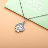 925 Silver Card Heart Pendant Necklace Vintage Style