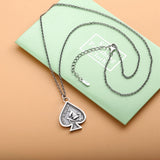 925 Silver Card Heart Pendant Necklace Vintage Style
