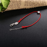 925 Silver Red Thread Bracelet Women CZ Crystal Stone Wrist Chain Jewelry
