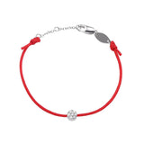 925 Silver Red Thread Bracelet Women CZ Crystal Stone Wrist Chain Jewelry
