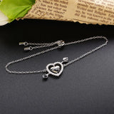 925 Silver Love Heartbeat Bracelet For Women Fine Chain Rotatable Jewelry