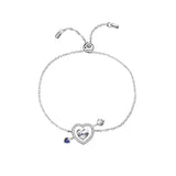 925 Silver Love Heartbeat Bracelet For Women Fine Chain Rotatable Jewelry