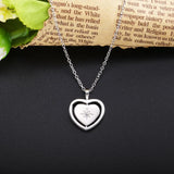 925 Silver Heart Necklace Pop Starfish Pattern Fine Chain