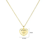925 Silver Heart Necklace Pop Starfish Pattern Fine Chain