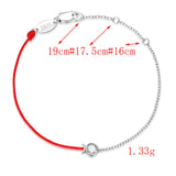 925 Silver Zircon Bracelet Red Wire Silver Chain Women's Christmas Gift