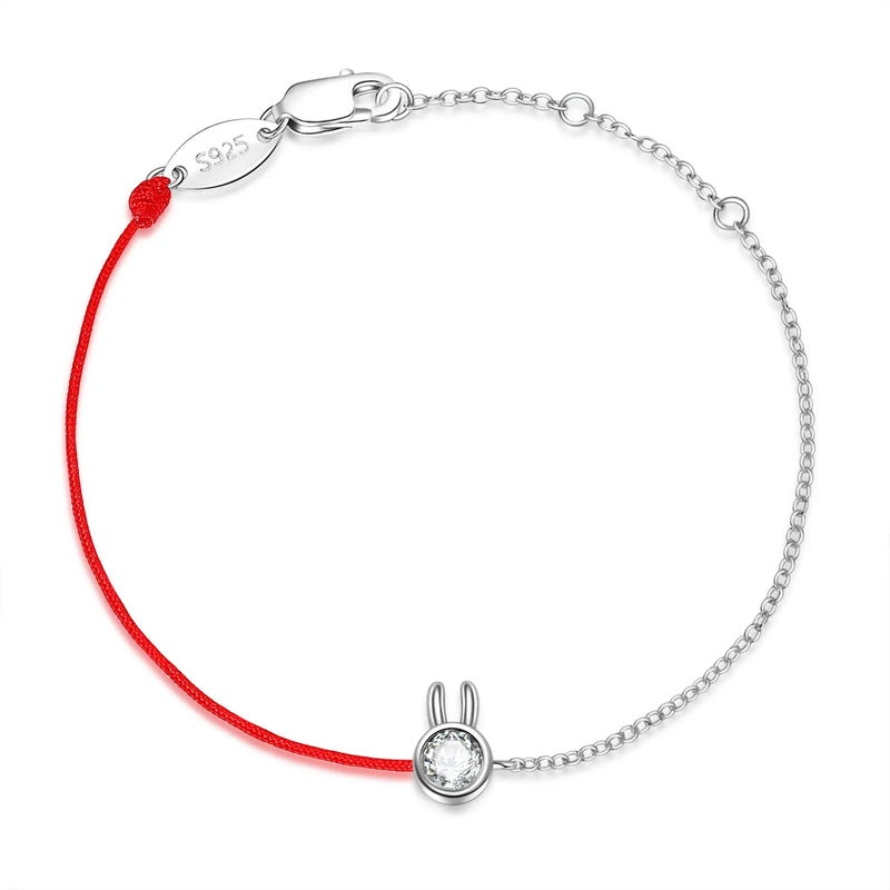 925 Silver Zircon Bracelet Red Wire Silver Chain Women's Christmas Gift