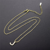 925 Silver Letter K J S Pendant Necklace Crystal